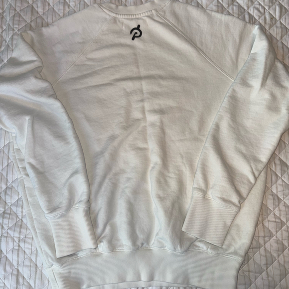 Peloton x Spiritual Gangster Sweatshirt Small Logo Crewneck White Pullover - Picture 4 of 6